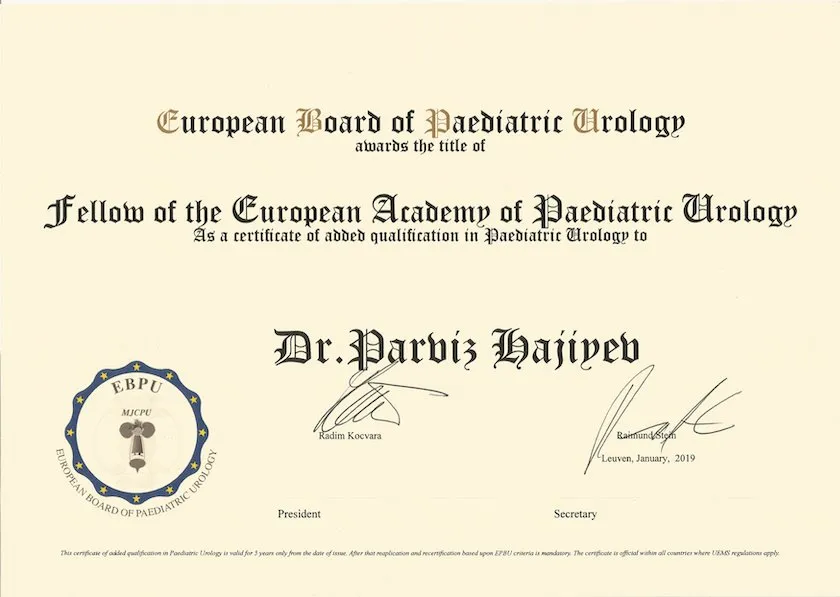 European Board of Paediatric Urology, FEAPU